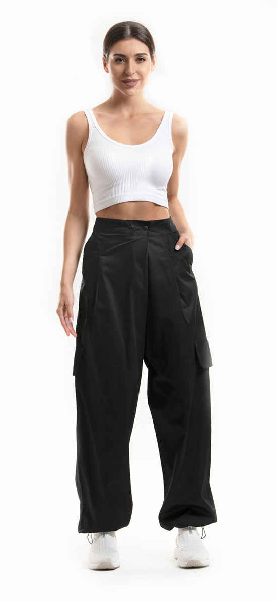 HIGH WAIST SHERWAL PANTS WITH ELASTIC ANKLE